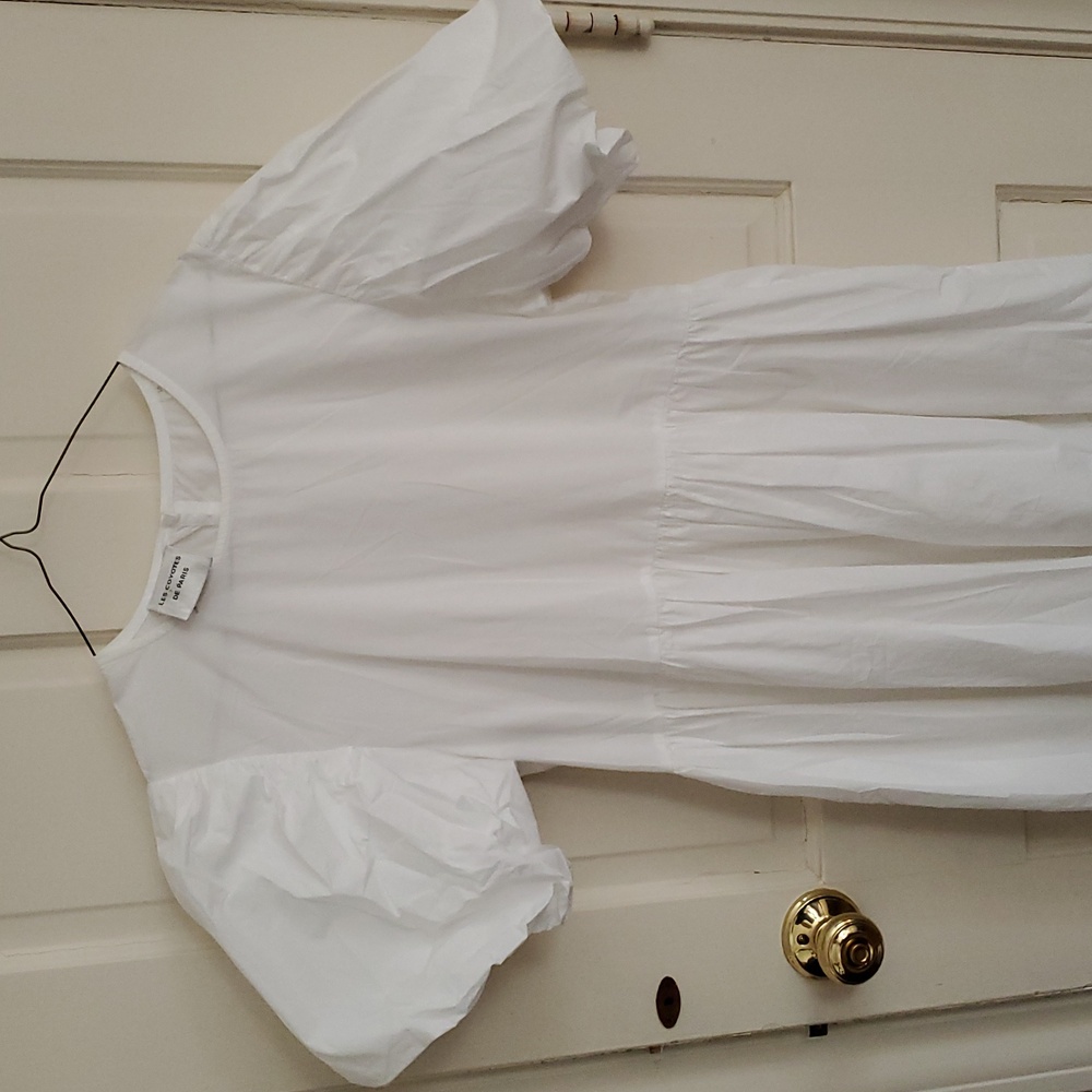 LES COYOTES DR PARIS Elegant White Puff Sleeve Dress